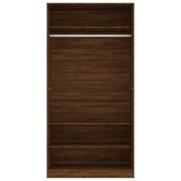 Berkfield Home Wardrobe Brown Oak 100x50x200 cm Engineered Wood - Size: 100 x 50 x 200 cm - thumbnail 5