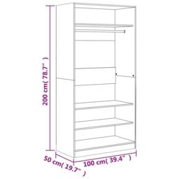 Berkfield Home Wardrobe Brown Oak 100x50x200 cm Engineered Wood - Size: 100 x 50 x 200 cm - thumbnail 8