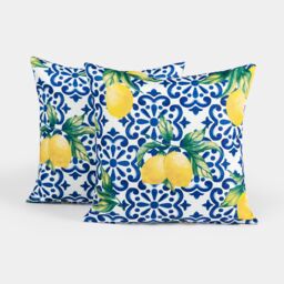 OHS 4 Pack Lemon Abstract Water Resistant Outdoor Filled Cushions Garden in Blue - Size: 45 cm x 45 cm - thumbnail 6