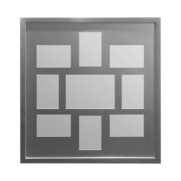 Orsina White 9 Multi Photo Frame, Polyresin Multi-Picture Display, Wall Frame With Hanging Hooks, Photo-Collage Frame in Silver - thumbnail 1