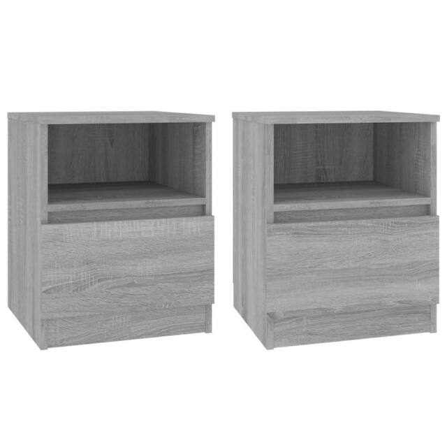 Berkfield Home Bedside Cabinets 2 pcs Grey Sonoma 40x40x50 cm Engineered Wood - Size: 40 x 40 x 50 cm - image 1