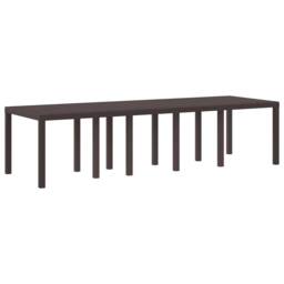 Berkfield Home 13 Piece Garden Dining Set with Cushions Brown Poly Rattan - thumbnail 4