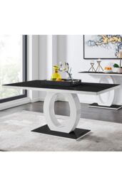 FurnitureboxUK Giovani High Gloss & Glass Dining Table & 6 Lorenzo Chairs Set in Beige - thumbnail 2