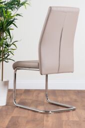 FurnitureboxUK Giovani High Gloss & Glass Dining Table & 6 Lorenzo Chairs Set in Beige - thumbnail 6