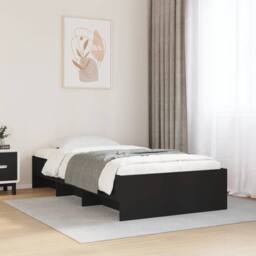 Berkfield Home Bed Frame without Mattress Black 100x200 cm Engineered Wood - thumbnail 2