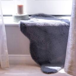 Voltico Super Soft Faux Fur Rug - Luxury Accent Rug for Bedroom & Lounge in Charcoal - Size: 100 cm x 110 cm - thumbnail 3