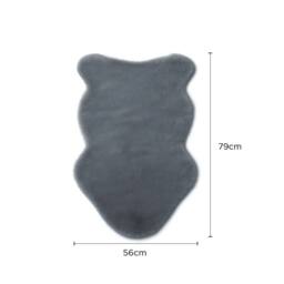 Voltico Super Soft Faux Fur Rug - Luxury Accent Rug for Bedroom & Lounge in Charcoal - Size: 100 cm x 110 cm - thumbnail 6