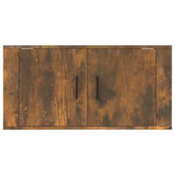 Berkfield Home Wall Mounted TV Cabinet Smoked Oak 80x34.5x40 cm in Brown - thumbnail 6