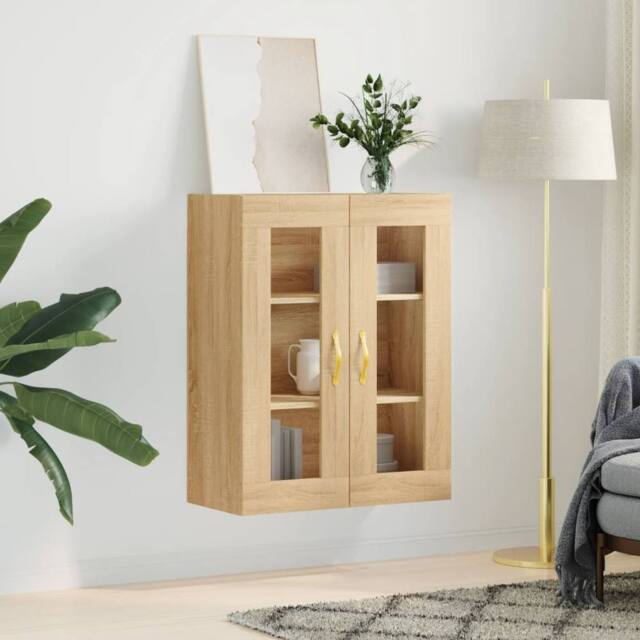 Berkfield Home Wall Mounted Cabinet Sonoma Oak 69.5x34x90 cm in Light Tan - image 1