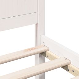 Berkfield Home White Pine Bed Frame White Wood 150 x 200 cm Durable - thumbnail 9