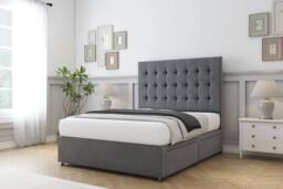 "Comfort Beds Savannah Coniston Divan Base No Drawers - 54"" Headboard in Dark Grey - Size: King" - thumbnail 2