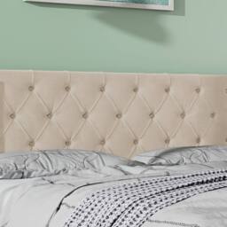 BTM Beige Velvet 150x200cm Upholstered Bed with Hydraulic Storage - Size: 150x200 cm - thumbnail 4