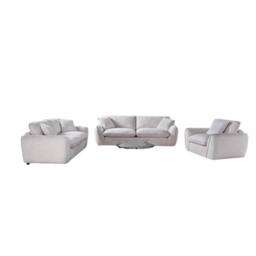 Stratus Interiors Berlin Comfy Jumbo Sofa Deep-Seated Fabric Sofa in Beige - Size: 2 Seater - thumbnail 2