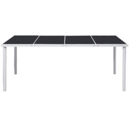 Berkfield Home Garden Table 190x90x74 cm Black Steel in Grey - Size: 190 x 90 x 74 cm - thumbnail 3