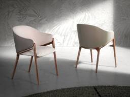 Angel Cerda Model Beige Fabric & Dark Mink Leatherette Dining - thumbnail 3