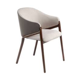 Angel Cerda Model Beige Fabric & Dark Mink Leatherette Dining