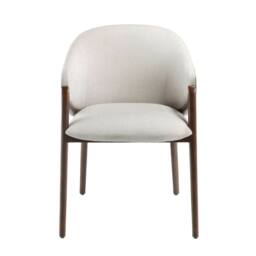 Angel Cerda Model Beige Fabric & Dark Mink Leatherette Dining - thumbnail 2