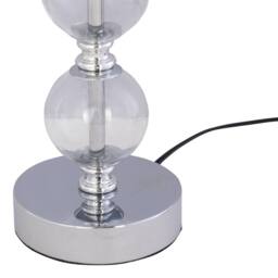 First Choice Lighting Set of 2 Chrome Two Ball Table Lamps with Navy Blue Shades in Silver - thumbnail 6