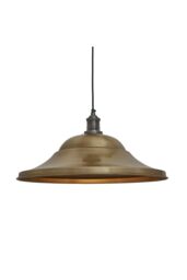 Industville Brooklyn Giant Hat Pendant, 21 Inch, Brass, Pewter Holder in Bronze