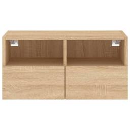 Berkfield Home TV Wall Cabinet Sonoma Oak 60x30x30 cm Engineered Wood in Light Brown - Size: 60 x 30 x 30 cm - thumbnail 8