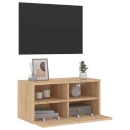 Berkfield Home TV Wall Cabinet Sonoma Oak 60x30x30 cm Engineered Wood in Light Brown - Size: 60 x 30 x 30 cm - thumbnail 6