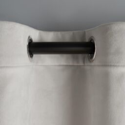 OHS Thermal Matte Velvet 2 Pair Ready Made Eyelet Curtains in Light Grey - Size: 168 cm width x 229 cm drop - thumbnail 5