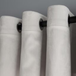 OHS Thermal Matte Velvet 2 Pair Ready Made Eyelet Curtains in Light Grey - Size: 168 cm width x 229 cm drop - thumbnail 4
