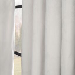 OHS Thermal Matte Velvet 2 Pair Ready Made Eyelet Curtains in Light Grey - Size: 168 cm width x 229 cm drop - thumbnail 3