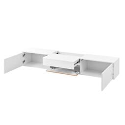 STILVORA TV Cabinet 180 cm with Pull-Out Projector Shelf in White - thumbnail 6