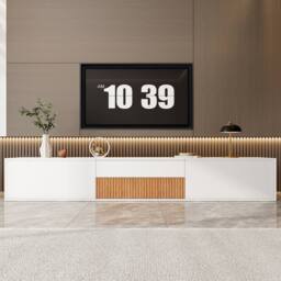 STILVORA TV Cabinet 180 cm with Pull-Out Projector Shelf in White - thumbnail 3