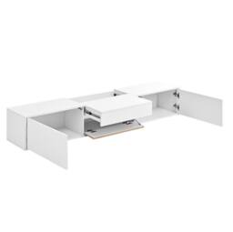 STILVORA TV Cabinet 180 cm with Pull-Out Projector Shelf in White - thumbnail 9