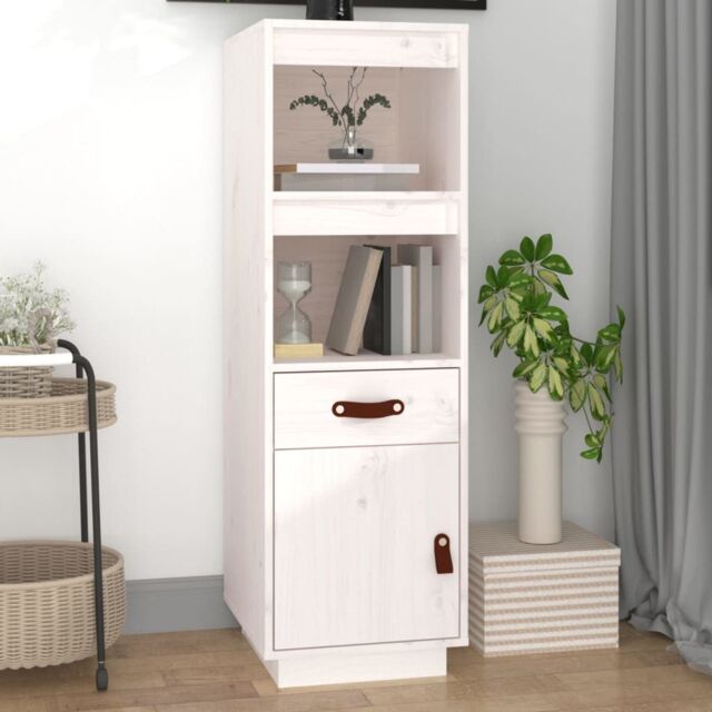Berkfield Home Highboard White 34x40x108, 5 cm Solid Wood Pine - image 1
