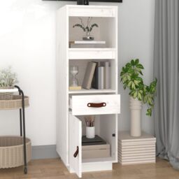 Berkfield Home Highboard White 34x40x108, 5 cm Solid Wood Pine - thumbnail 3