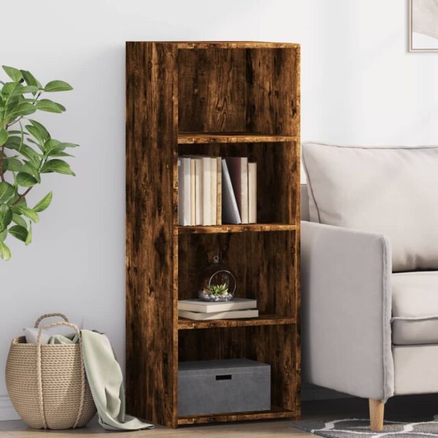 Berkfield Home Highboard Smoked Oak 45x41x124 cm Engineered Wood in Brown - Size: 45 x 41 x 124 cm - image 1