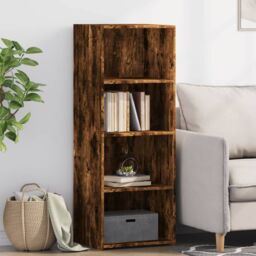 Berkfield Home Highboard Smoked Oak 45x41x124 cm Engineered Wood in Brown - Size: 45 x 41 x 124 cm - thumbnail 1