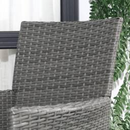 Matteo Grey Rattan Effect 2-Seat Bistro Set with Glass Top Table in Light Grey - thumbnail 7