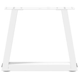 Berkfield Home Dining Table Legs V-Shape 2 pcs White 40x(30-31.3) cm Steel - thumbnail 5