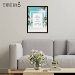 "Artery8 Toes In Sand Sun On Face Beach Found Happy Place Framed Canvas Art - Size: W12"" x H16""" - thumbnail 3