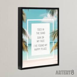 "Artery8 Toes In Sand Sun On Face Beach Found Happy Place Framed Canvas Art - Size: W12"" x H16""" - thumbnail 2