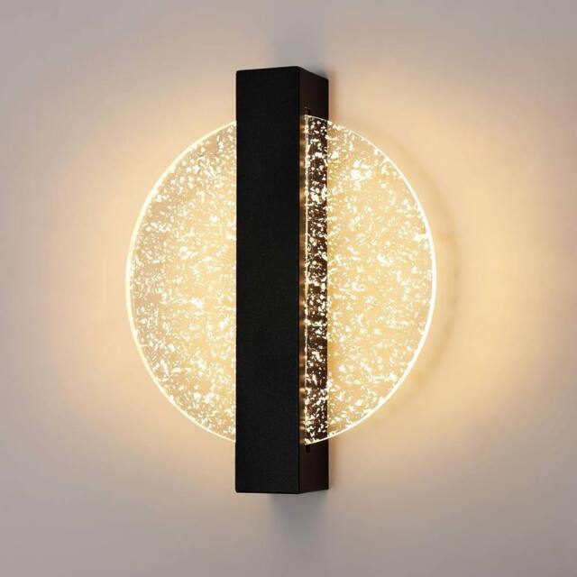 Goeco Modern LED Wall Light 12W 3 Colour Temperatures Indoor Wall Light in Black - image 1