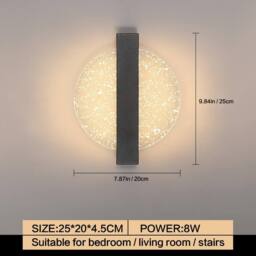 Goeco Modern LED Wall Light 12W 3 Colour Temperatures Indoor Wall Light in Black - thumbnail 5