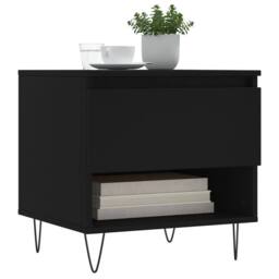 Berkfield Home Coffee Table Black 50x46x50 cm Engineered Wood - Size: 50 x 46 x 50 cm - thumbnail 3