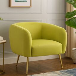 Orsina Pink Velvet Arm Chair, Tufted Velvet Upholstered Accent Chair, Comfortable Armchair for Home, Office in Green - thumbnail 1