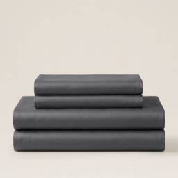 Bedable 100% Cotton Bedding Set Sateen 460 Thread Count - King Size Pillowcase 50x90 cm - Soft Bedding in Dark Grey - thumbnail 2