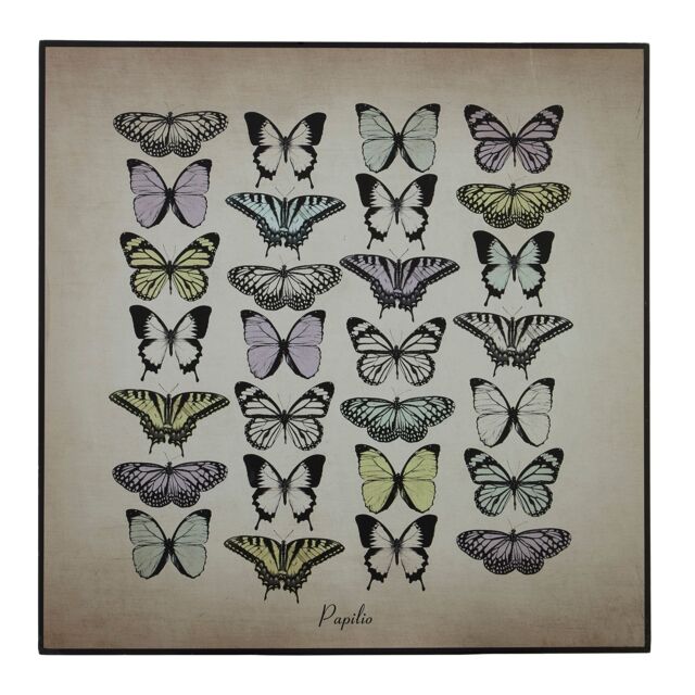 Orsina Papilio Butterfly Wall Plaque, Wooden Sign Featuring Elegant Butterfly Illustration, Natural Finish Adds in Brown - image 1