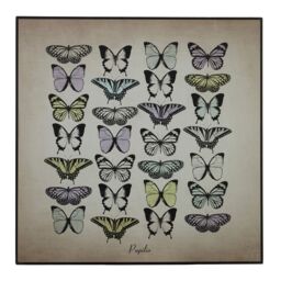Orsina Papilio Butterfly Wall Plaque, Wooden Sign Featuring Elegant Butterfly Illustration, Natural Finish Adds in Brown