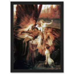 Artery8 James Mourning For Icarus Myth Greek Wings Painting Artwork Framed Wall Art Print A4 in Black - thumbnail 1
