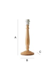 ValueLights Victoria Traditional Wooden Stem Table Lamp Base in Natural - thumbnail 8