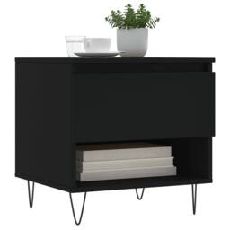 Berkfield Home Modern Coffee Tables 2 pcs Black 50x46x50 cm Engineered Wood - Size: 50 x 46 x 50 cm - thumbnail 1