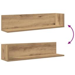 Berkfield Home Wall Shelves 2 pcs Artisan Oak 75x16.5x16.5 cm Engineered Wood in Brown - thumbnail 8